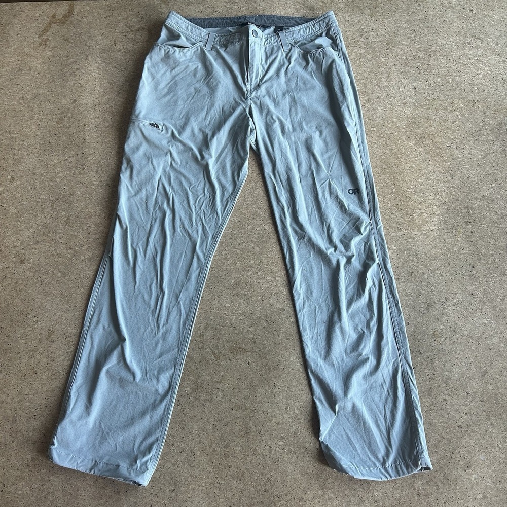 Outdoor Research Ferrosi Hiking Pants Women's 12 Light Gray Stretch Trail